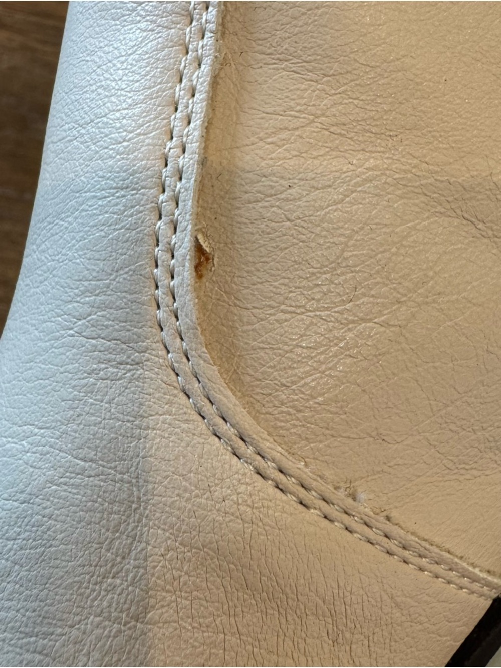 Cream Chelsea Heeled Ankle Boots with Black Elastic Panels - Picture 12 of 13